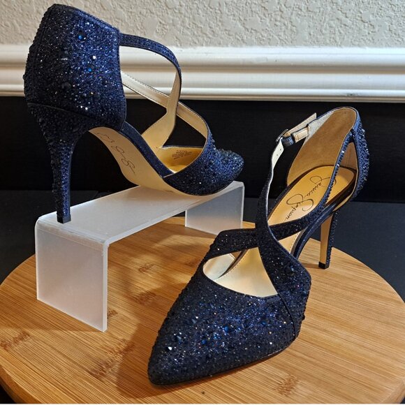 Jessica Simpson Accile Pointed Toe Pump Navy Blue Size 9M NWOT - Picture 3 of 10